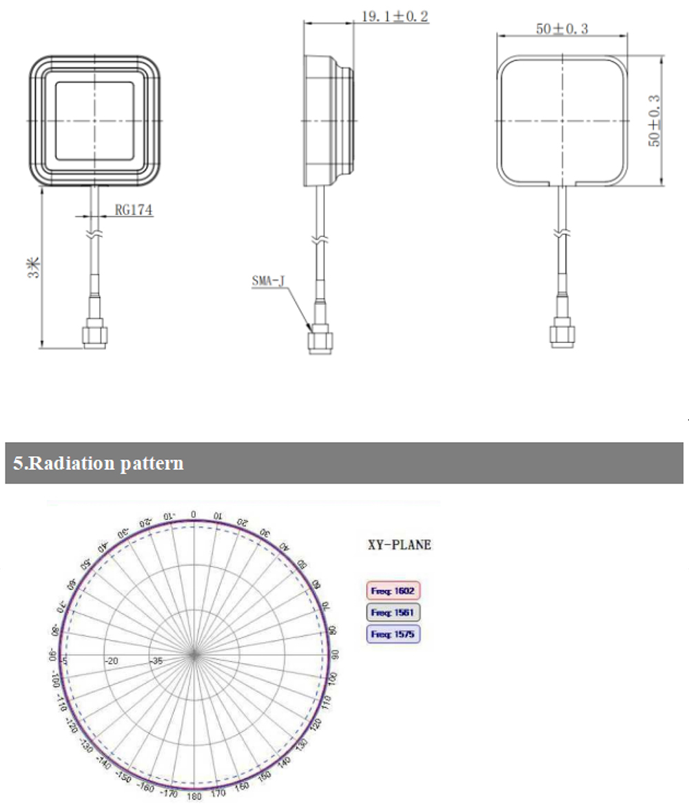 Customized Ceramic RTK GNSS Antenna High Gain GPS Antenna High Sensitivity BT-3G43AJL2
