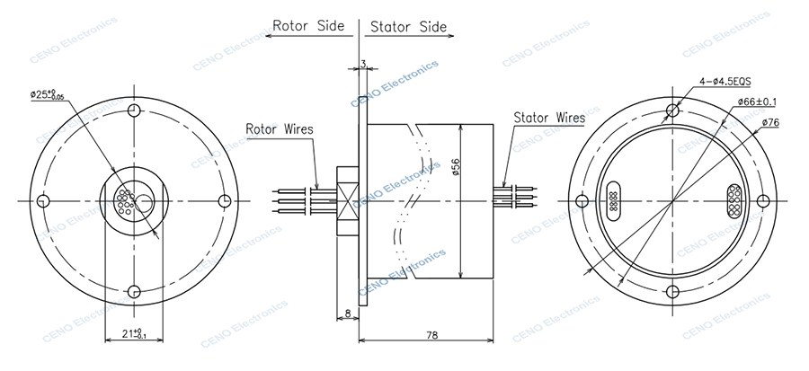 Ethernet Signal Slip Ring With Flange Installation For Robotics Customized (Слипы для эфирного сигнала с установкой фланца для робототехники)