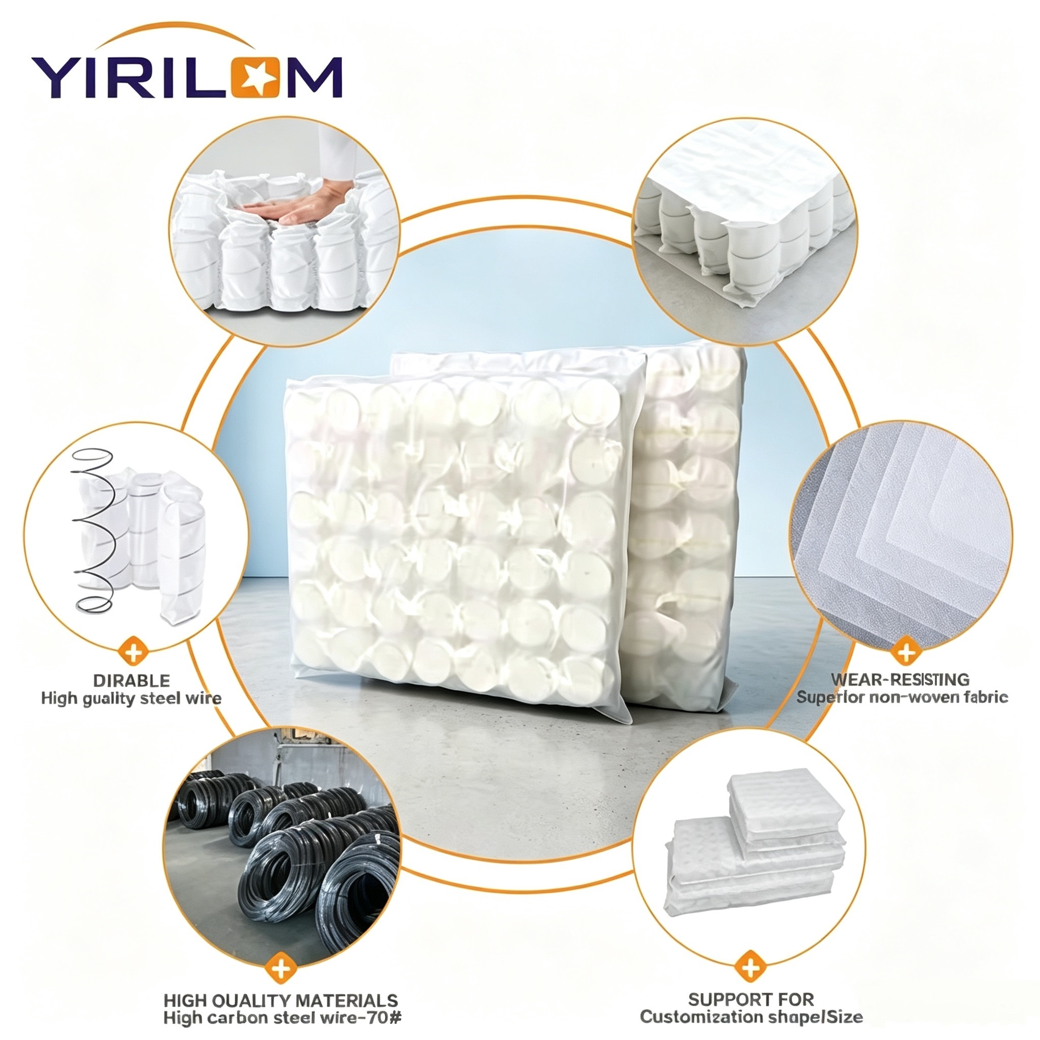 Versatile Independent Pocket Spring for Sofa and Bed Cushion with Custom Size and Steel Coil