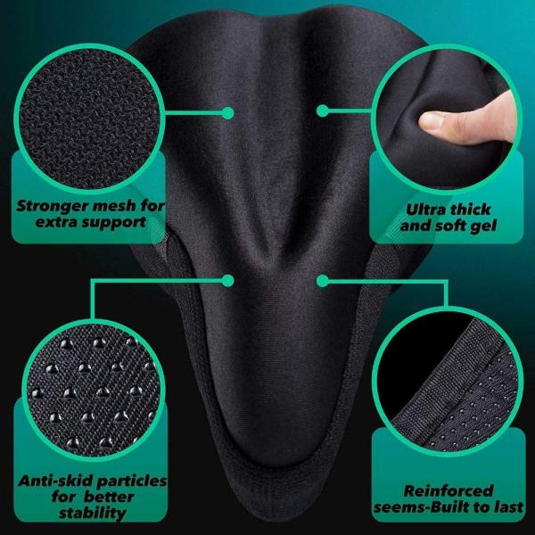 Breathable Silicone Bicycle Saddle Seat Soft Gel Pad Cushion Cover for Mountain Bike