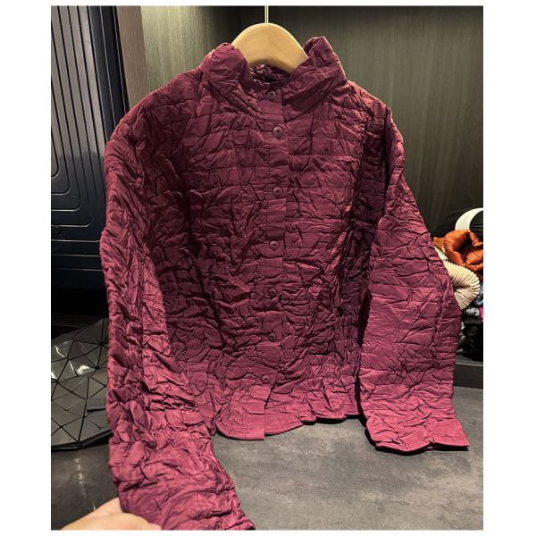 New Winter Single-Breasted Quilted Coat Versatile Slimming Warm Top Stand-Up Collar Long Designed Vintage Simple Solid Color