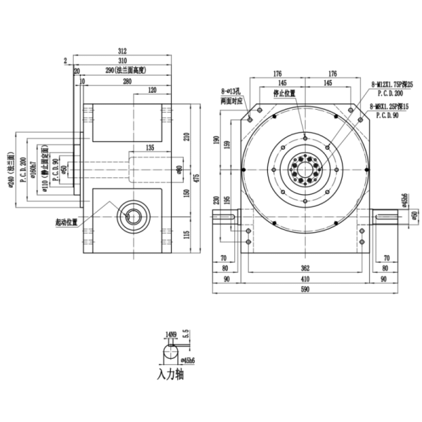Customizable Large Hollow Shaft Cam Indexing Drive HBY-BT Series