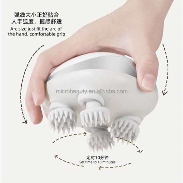 White ABS Plastic Electric Relaxation Massager Vibrating Hair Scalp Massage Machine OEM