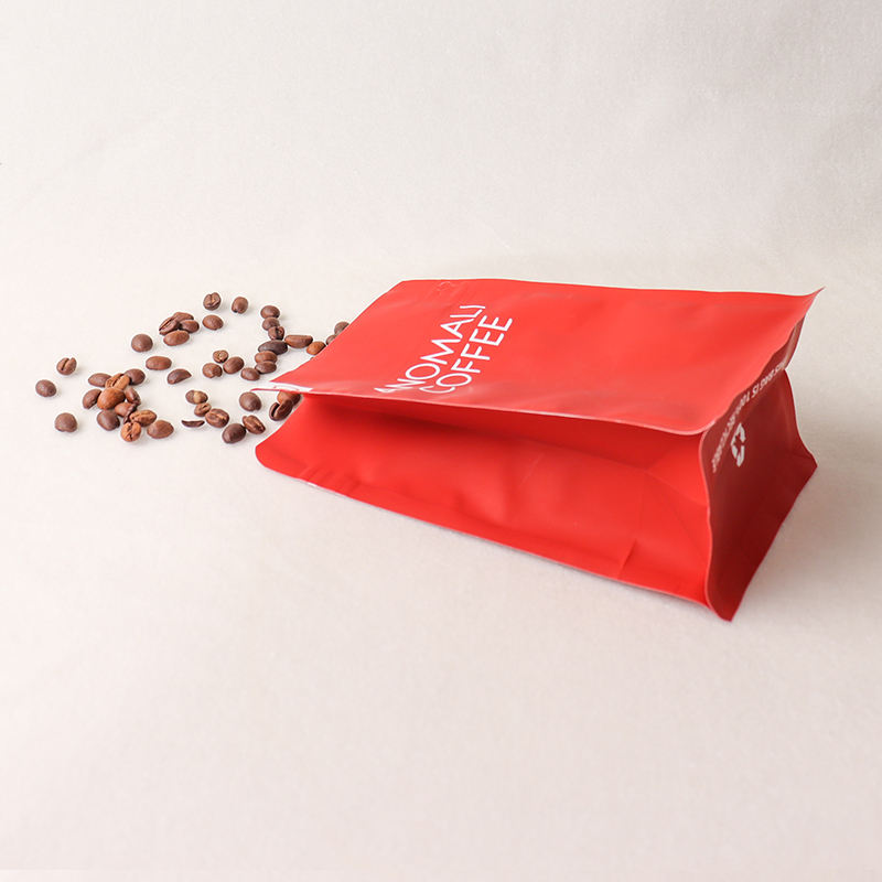 Space Efficient Food Grade Certified Bottom Bag Coffee Beans Plastic Pouch for Fresh Storage