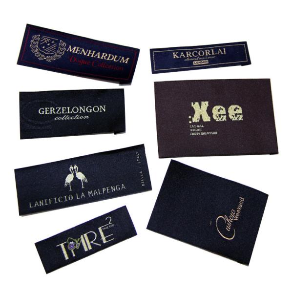 50D Polyester Yarns Clothing Woven Labels custom color size For Clothes / Gifts