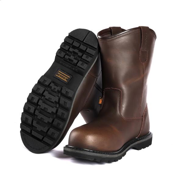 Ударно-поглощающие пробоиночные защитные ботинки Goodyear ПУ наружная подошва кожаная стальная унисексные ботинки