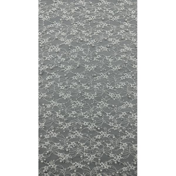 Tejido de encaje de bordado con cuentas de lujo Tejido de bordado de encaje duradero y elegante Oportunidades de cumpleaños de bodas Tejido de bordado con cuentas de alta calidad