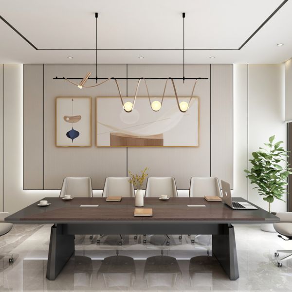 Advanced Nordic minimalism, high-end long table business reception, modern design negotiation table, office conference table
