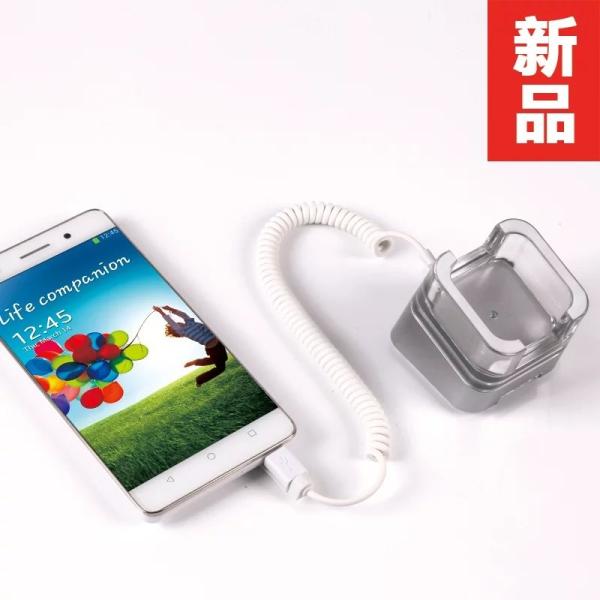 COMER anti-theft security showcase mobile phone retail shop with alarm and charging