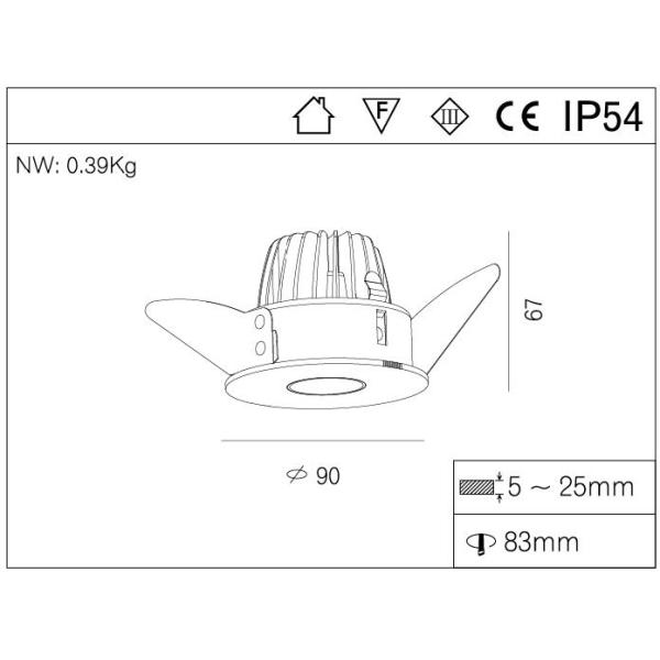 IP54 Waterproof Pinhole CITIZNE LED downlight , Bathroom use led lighting fixture