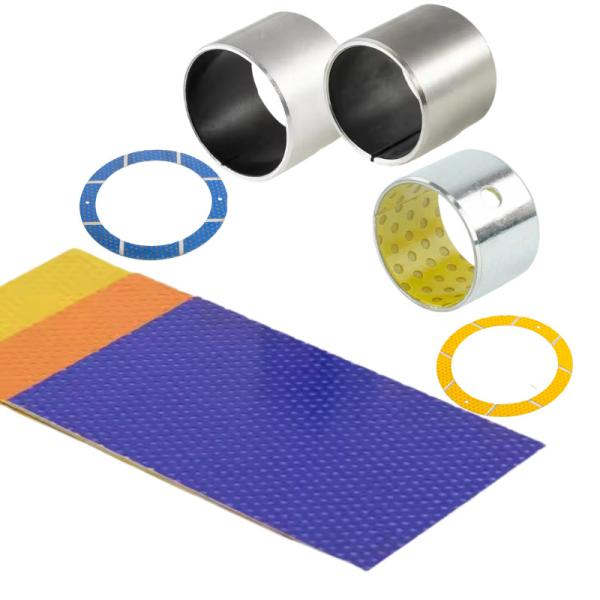 thin-walled split seam steel backing journal bearings | self-lubricating bearings red orange