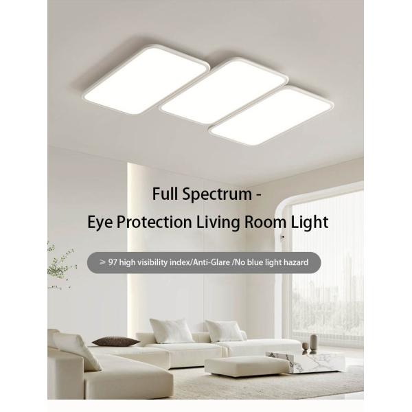 Hotel Living Room LED Piano Key Ceiling Light Acrylic Cover Iron Base Tri Color Changeable