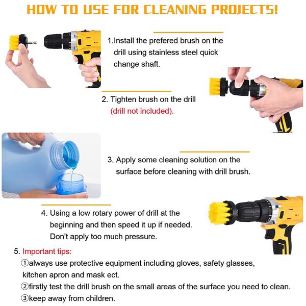 Filament Diameter 0.55mm Nylon Cleaning Brush For Drill Scrubber Set 6.5mm Plate Hole