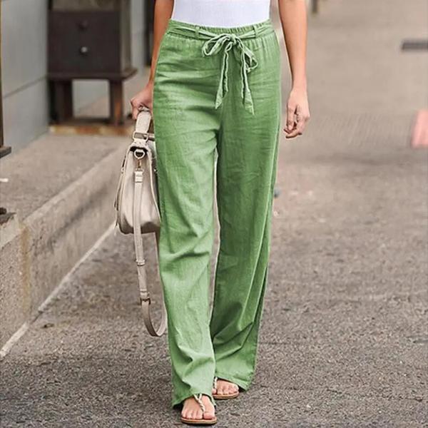 Fashion All Match  Blue Casual Pants Summer Wide Leg Trousers