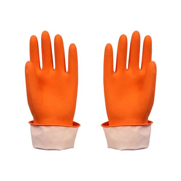 Beautiful Waterproof Rubber Work Gloves , Chemical Resistant Latex Gloves