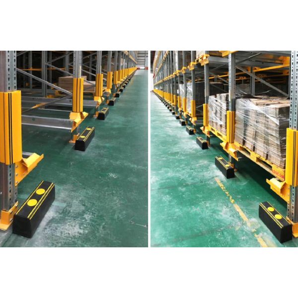 Radio Shuttle Pallet Rack Upright Protectors Rack End Guard Polymer Safety Barrier Traffic Guardrails
