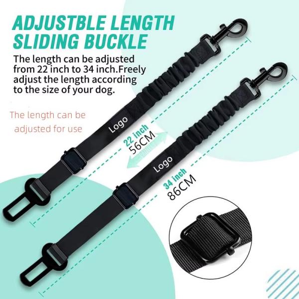 Safety Adjustable Dog Seat Belts Custom Logo Dog Car Seat Belts Stretchable