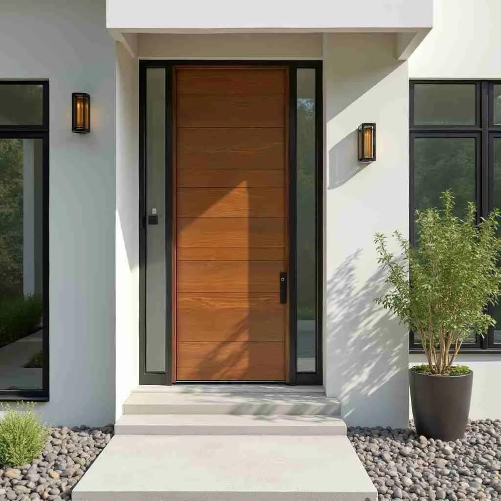 Modern Custom Design Well Sealed Solid Wood Door for House Entrance and Private Villa Solid Wood Interior Door