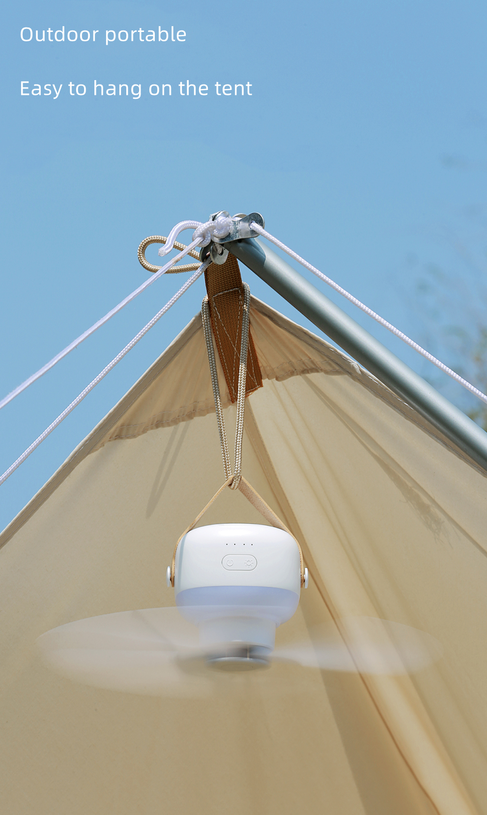 Foldable 3 Blades Portable USB Wireless  Remote Control Plug in LED Light Camping Mini Fans Outdoor Ceiling Camping Tripod Fan