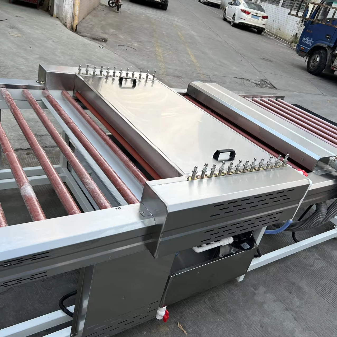 Horizontal Small Glass Washing And Drying Machine 10KW Total Power