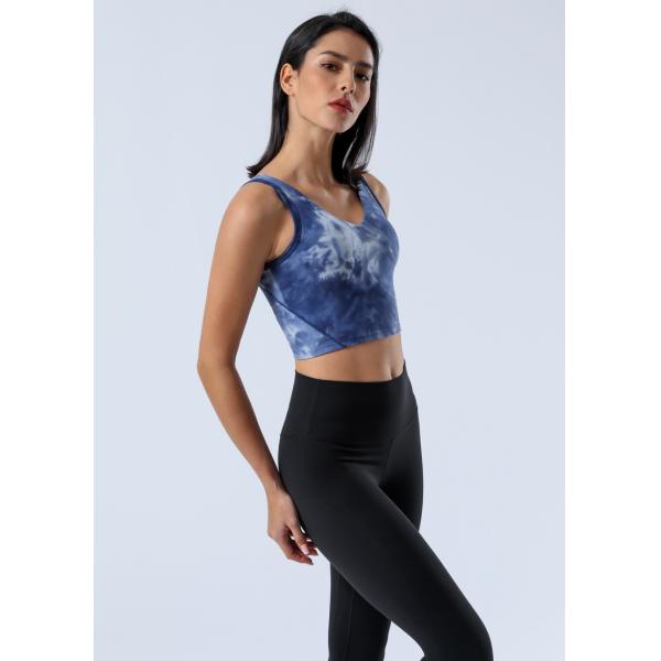 Buttery Soft Tie Dye Yoga Bra High Impact Bra Push Up Shockproof Gym Fitness Bra