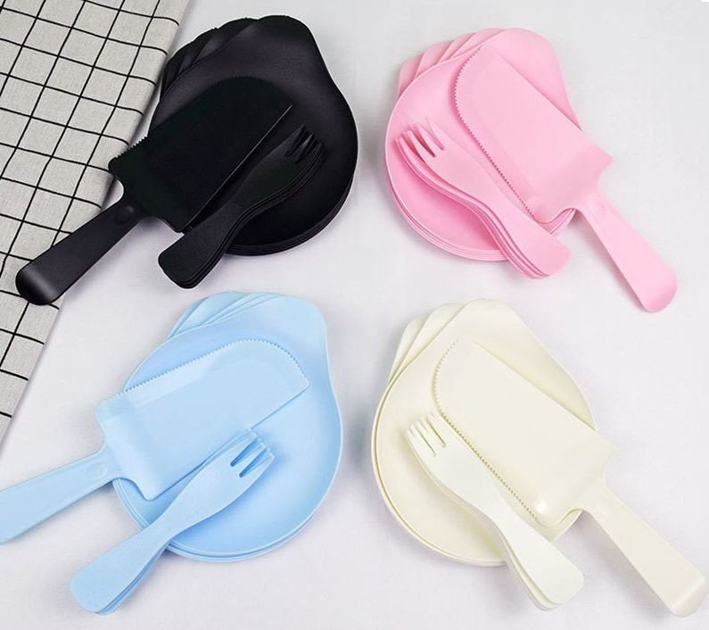 Disposable Cutlery Set for Birthday Cake Blue Package Size 57.00cm * 48.00cm * 37.00cm