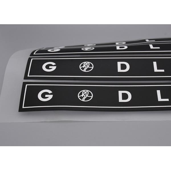 Black Silicone Printing White Logo Elastic Drawstring Cord Heat Transfer Label