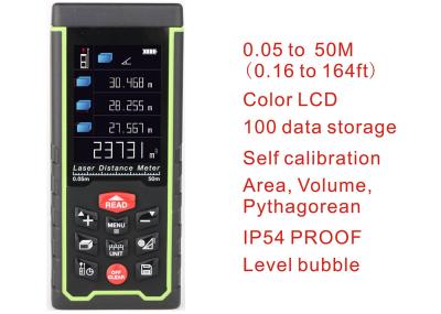 50m 164ft with Color LCD and Tilt angle Digital rechargeable Laser Rangefinder laser distance meter measure tools