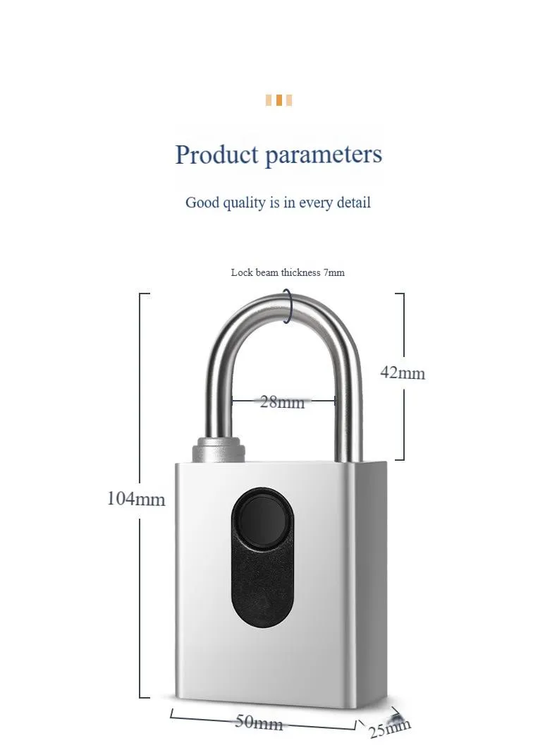 Outdoor Waterproof Bluetooth Fingerprint Padlock Cabinet Smart Remote Control Warehouse