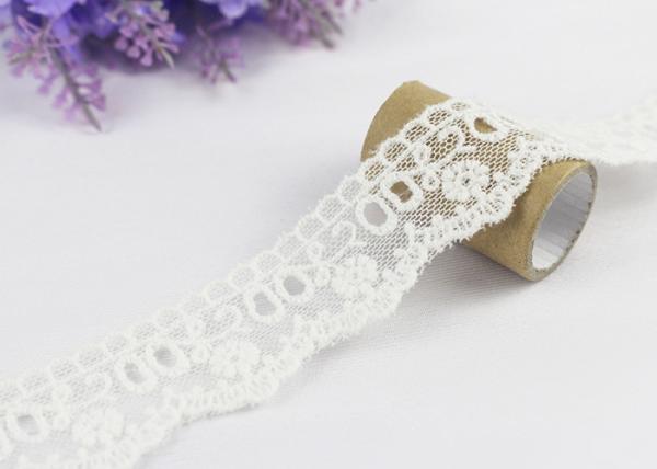 Guarnição de nylon de seda do laço do casamento do ilhó do leite para o vestuário, fita bordada floral do laço