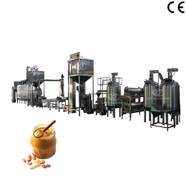 2000kg/h High Efficiency Fully Automatic Peanut Butter Production Line Adopts PLC Program Control And Easy Operate