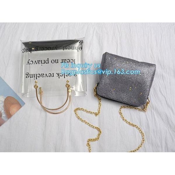 Waterproof transparent pvc shoulder bag beach tote bag, Stylish young outdoor carry clear pvc shoulder bag, PVC Beach To