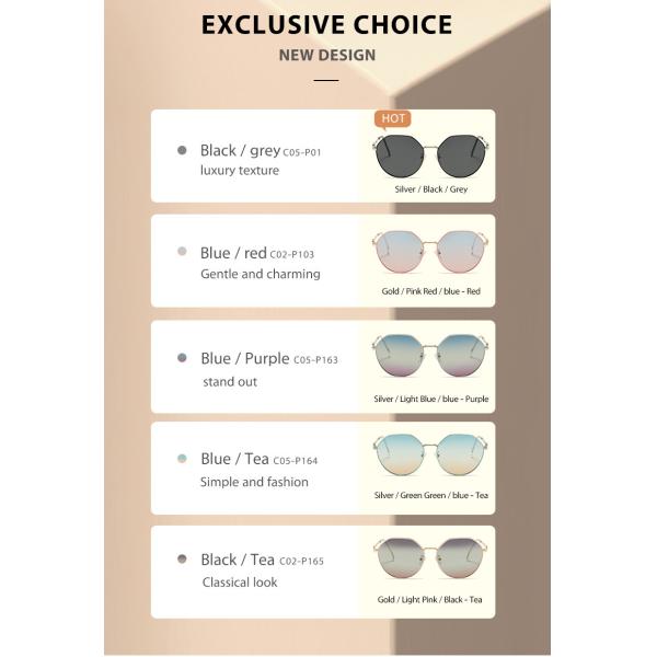 Adaptable robusto de las muchachas de las gafas de sol de la forma del polígono del marco metálico