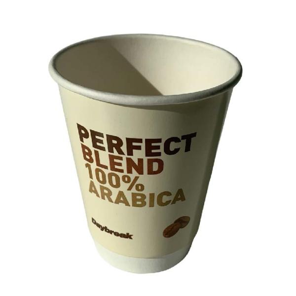 Takeaway 12 Oz PE Lined Cups Double Wall Wooden Pulp Paper Food Grade