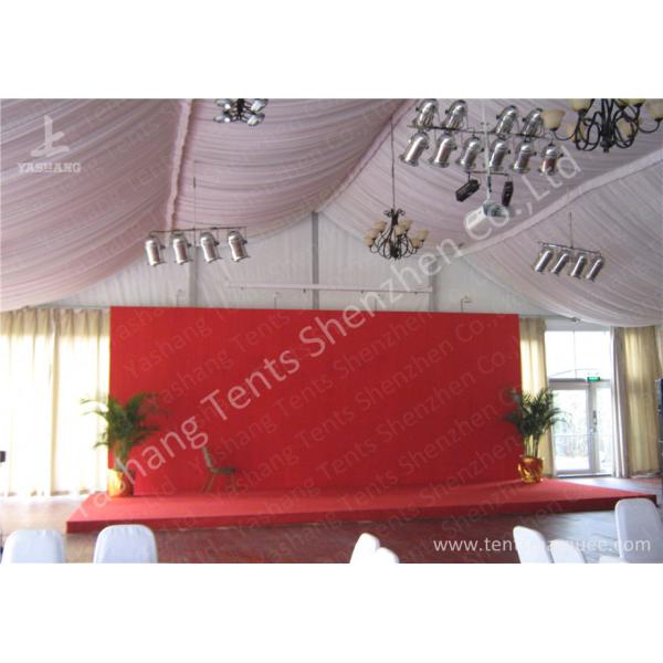 Transparent Glass Wall Aluminum Profile Wedding Event Tent , White Roof Lining Decoration