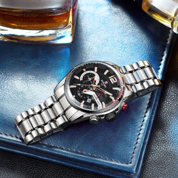 3 Amt Waterproof Mens Stainless Steel Watches Caseback Mineral Crystal Glass