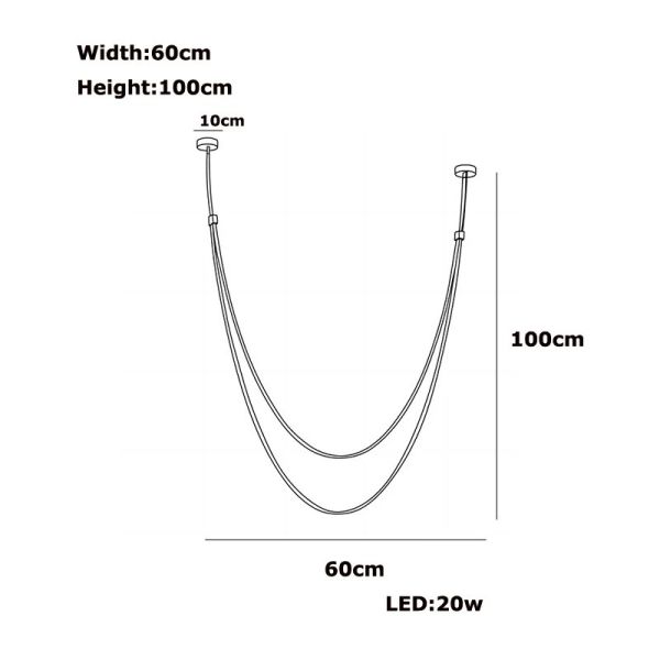 Dimmable LED Fexible Brown Black Leather Belt Chandelier (WH-NC-132)
