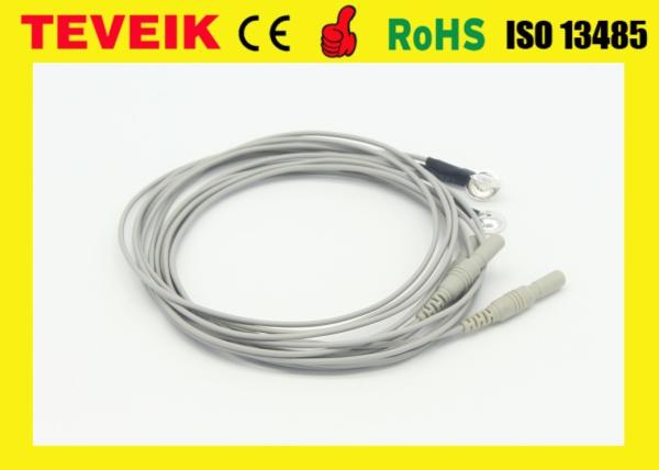 DIN1.5 Socket 1m OEM Medical Cable With Silver Chloride Plated Silver Electrodes