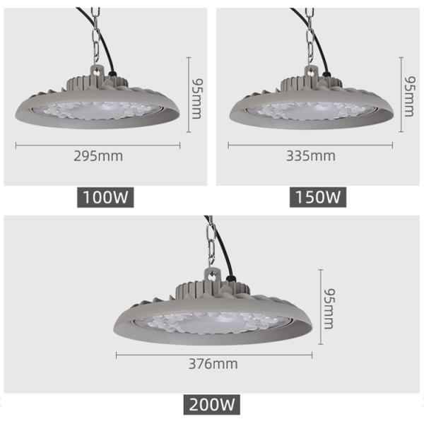 Bahía del UFO 100W LED del gris alta que enciende 135lm/W 295*95m m para la corte de bádminton