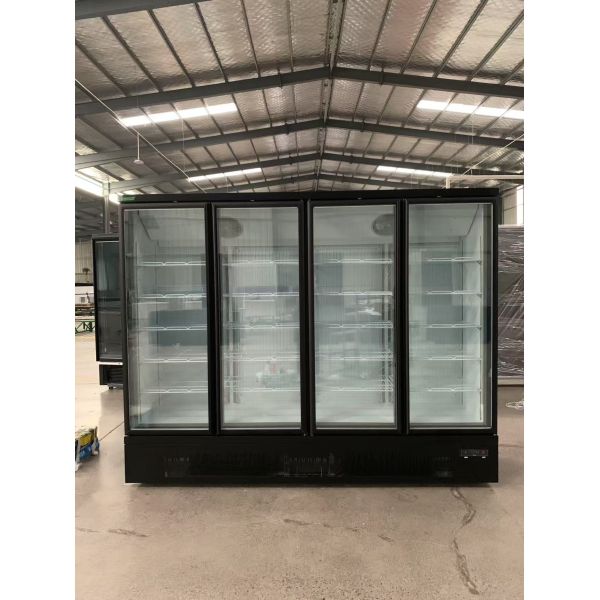 Commercial Upright Fridge 2 Glass Door Reach In Refrigerator Commercial Beverage Cooler