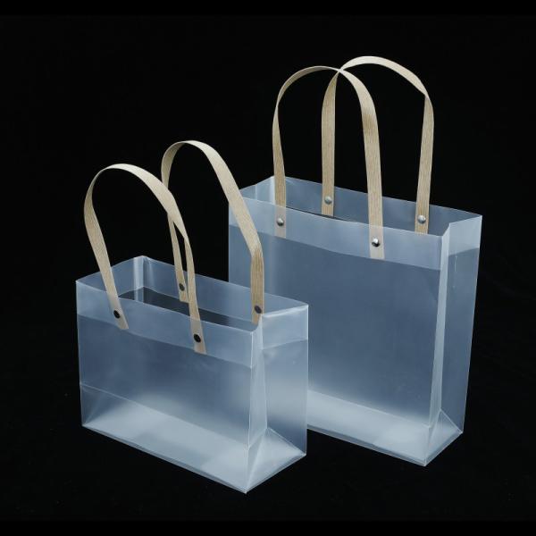 Transparent PP Plastic Gift Bag with Hot Pressing and Machine Sewing Workmanship