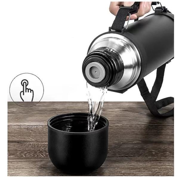 304 Stainless Steel Wide Mouth Vacuum Flask for Sports Gym and Travel 1200ml Capacity