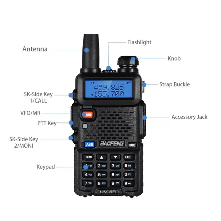 Двойные каналов звукового кино UV-5R 8W 10W Walkie радио диапазона Handheld 128