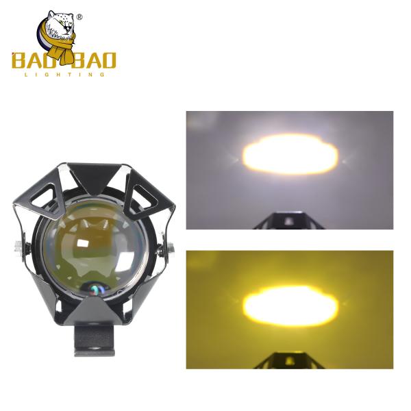 White Yellow Steady 24V Aluminum Universal Motorbike Spotlights LED