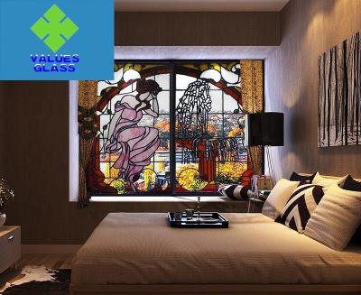 Multi Colored Tiffany Style Glass , Stained Glass Window Panels 3mm Thickness