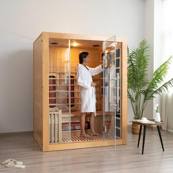 2-In-1 Combined Infrared Indoor Home 3 Person Steam Sauna Wooden