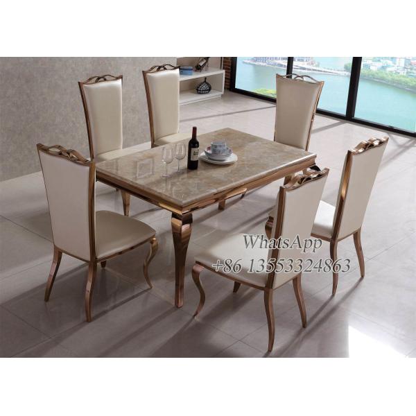Rose Gold Sainless Steel Furniture Leather Stainless Steel Dining Chair For Sale in Chiness Manufacturer (YS-1-1)