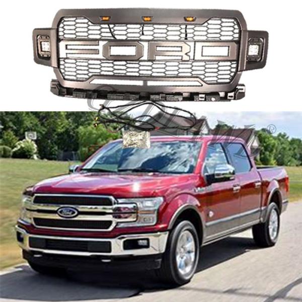 ABS Grey Color Front Bumper Grill For Ford F150 2018  Direct Replacement