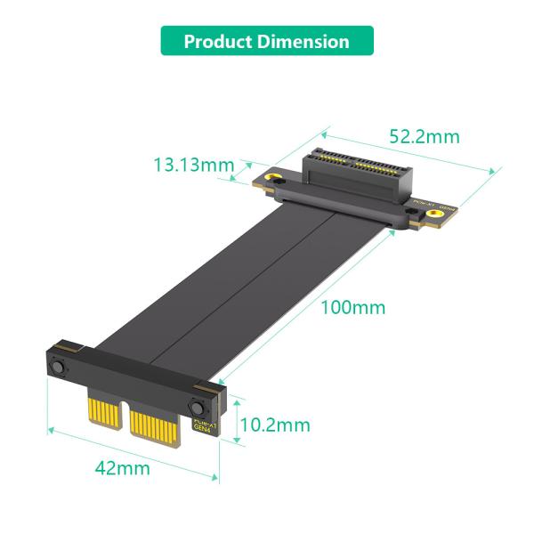 10 см двойной вертикальный 90 градусов PCI-E 4.0 1X расширительный кабель для совместимых 1X 4X 8X 16X