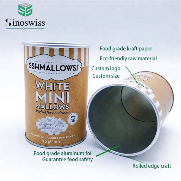 Moisture Proof Paper Food Cans Packaging Craft Paper Containers For Candy OEM Size